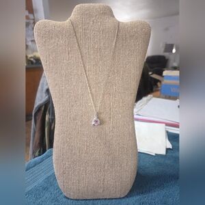 Triangle Pink Ice Stone Pendant On 18 Incj Sterling Box Link Chain